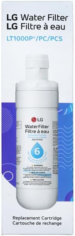 LG LT1000P - 6 Month / 200 Gallon Capacity Replacement Refrigerator Water Filter (NSF42, NSF53, and NSF401) ADQ74793501, ADQ75795105, AGF80300704, or AGF80300705 White