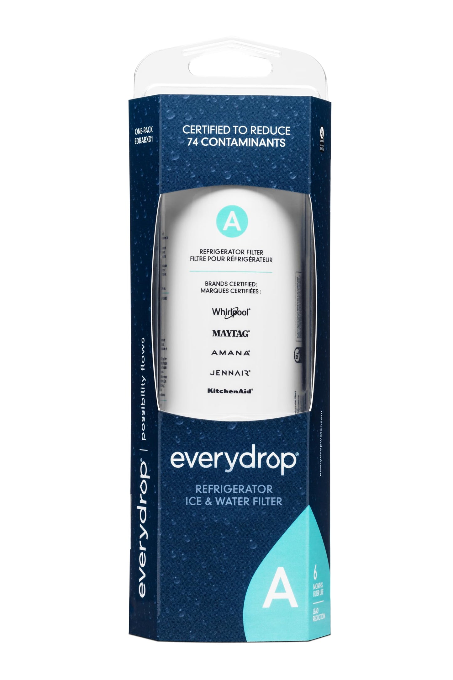everydrop® by Whirlpool Refrigerator Water Filter A - EDRARXD1 (Pack of 1)
